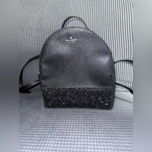 Kate Spade Black Glitter mini Backpack